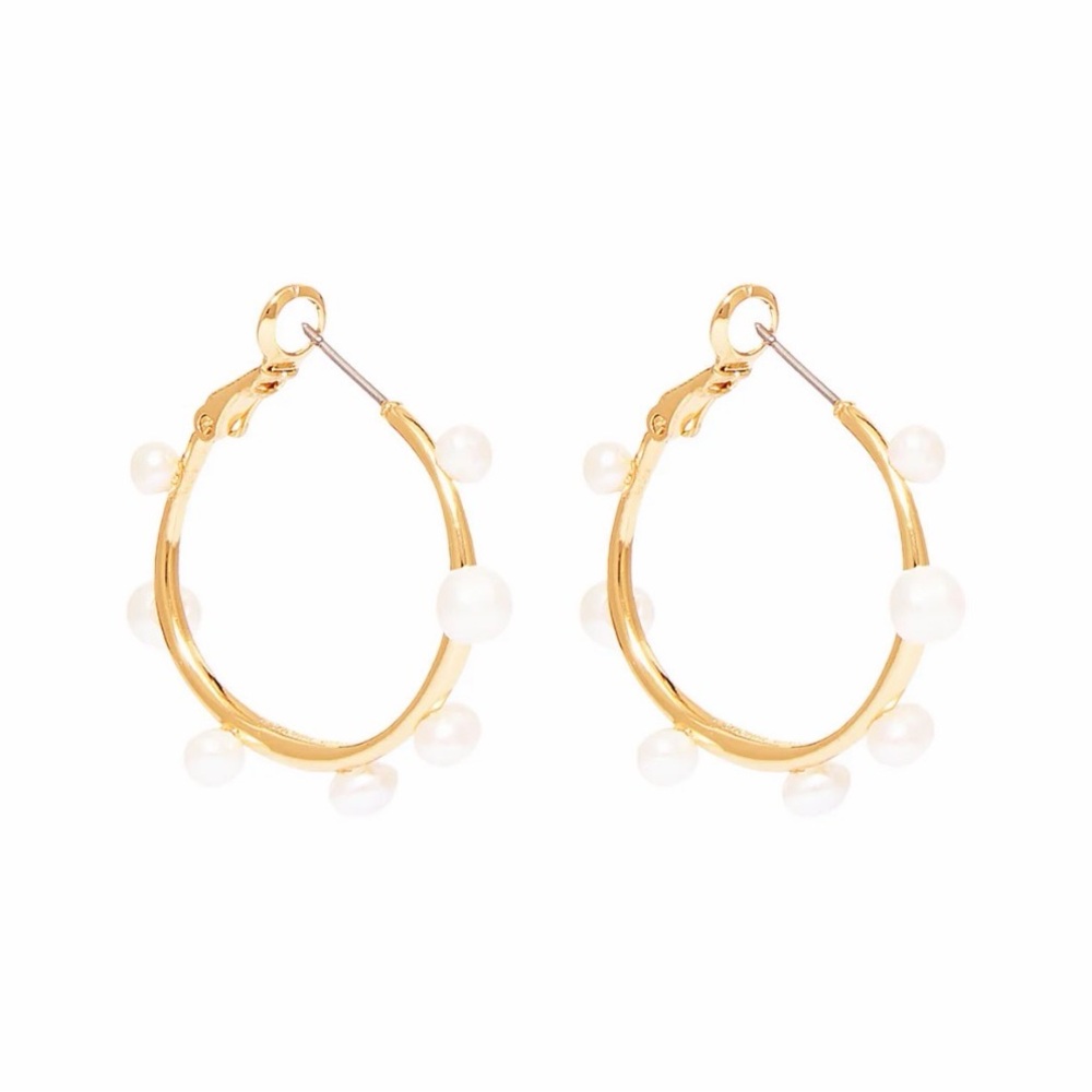 Mignonne Gavigan MINI ISLA PEARL HOOP EARRINGS